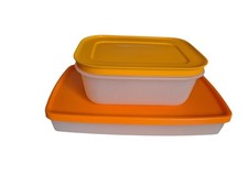 Tupperware Gefrierdosen Bundle 450 ml 600 ml orange Eiskristalle Behälter Set