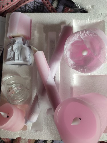 Flammenlose kerzen rosa 8er - in,