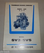 Teilekatalog Yanmar Bootsmotor Diesel Motor SV 3 / SV 5 