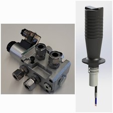 Hydraulik 6/2 Wegeventil Umschaltventil Magnetventil inkl Hebel mit Taster