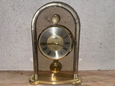 Goldfarbene Dugena Pendeluhr Quarz Metall Glasbogen Modern VB