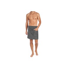 ARLI Saunatuch Herren anthrazit Saunakilt Sarong Kilt Wellness Klettverschluss