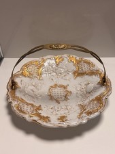 Meissen Teller mit Beweglichem Henkel Meißener Prunkteller 19. Jahrhundert