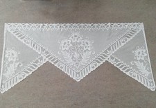 2 Scheibengardinen Vorhang Bistro Landhaus mit Lochleiste 20 Ösen weiß Blumen