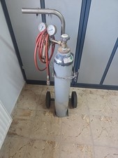 Gasflasche Stickstoff mit Fahrwagen und Druckregler mit Schlauch für Klimaanlage