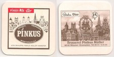 Brauerei Pinkus Müller, Münster - alter Bierdeckel "Pinkus Münstersch Alt"