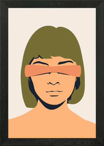 Trendy modern frau gesicht - trendy,