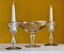 Kristall-Konvolut Klokotschnik - Schale+2 Kerzenständer
