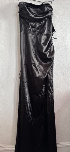 Damen abendkleid satin schwarz - damen,