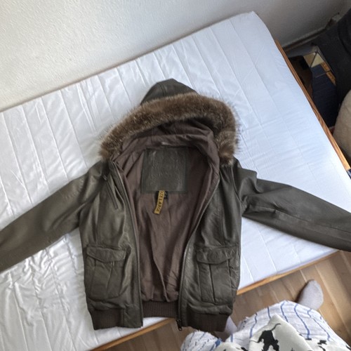 Superdry bomberjacke leder mit - leder,