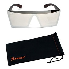 Sonnenbrille Rechteckig Silber
