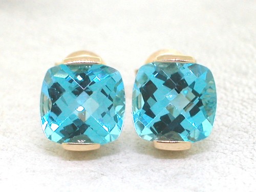 Blautopas ohrstecker 585 - ohrstecker,