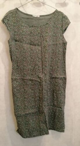 Grünes leinen kleid rücken - grünes,