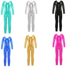 Mädchen Bodysuit Kostüm Turnanzug Tanzbody Overall Eiskunstlauf Strampler Body