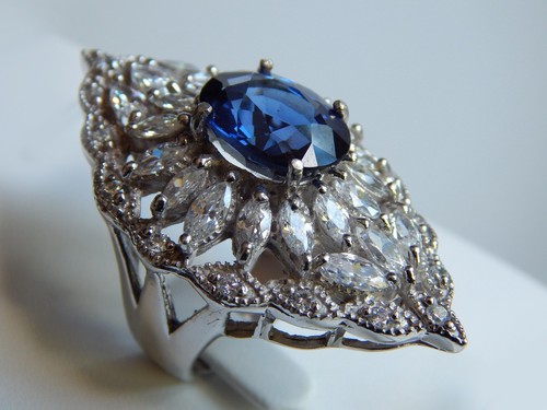 Damen ring mit saphir zirkon - damen,