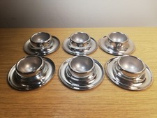 6 Eierbecher aus Metall, ca. 70er Jahre