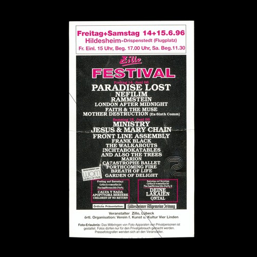 Zillo festival ticket 1996 - festival,
