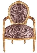 Barocksessel Leopard Gold