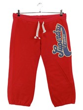 SUPERDRY Jogginghose Damen Rot Gr. 36 S Baumwolle Logo Print Casual Sportlich