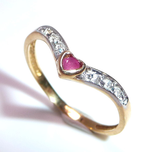 Ring 750 gold - gold, rubin