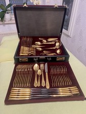 Besteckset für 12 Personen nivella / solingen hartvergoldet im Koffer