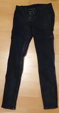 GLANZ-GLITZER-CARGO-JEANS mit SCHWARZEN SCHMUCKSTEINEN! MODELLGRÖßE 0!