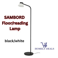 IKEA SAMBORD Steh Leselampe schwarz weiß flexibel Schwanenhals verstellbar Leuchte
