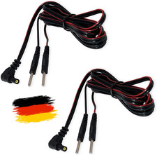 2 TENS EMS Geräte Verbindungskabel - Elektrodenkabel Rundstecker Hohlstecker 2mm