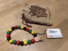 Woodfellas, Armband, Holzperlen, rasta, grün-rot-gelb-schwarz, 4250284130207
