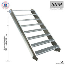 8 Stufen Stahltreppe Breite 60
