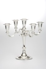 Kerzenständer versilbert 5 armig Kerzenleuchter Kerzenhalter anlaufgeschützt