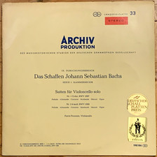 Bach Cello Suites 1 & 2 Pierre Fournier Archiv LP SAPM 198186 rot Stereo sehr guter Zustand +