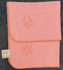 IKEA Rosa Fleece Babydecke Nähte Orange Blume Schmetterling Vitaminer Etikett
