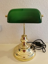 Tischlampe*GLOBO*Bankerleuchte*Schreibtischleuchte*Messing&Glasschirm Grün Retro