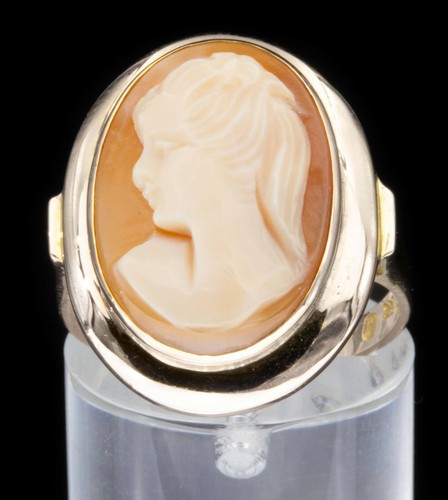 333 8kt gelbgold - ring, kamee