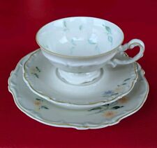 1937 Jakob Hertel Sammeltasse Sammelgedeck Blumen Gelb Orange Blau Grün Relief 