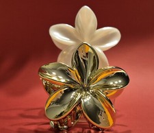 Haarspangen Blume Damen,Blumenhaarspangen,Blumenhaarklammer (2 Stück Gold+Weiß)