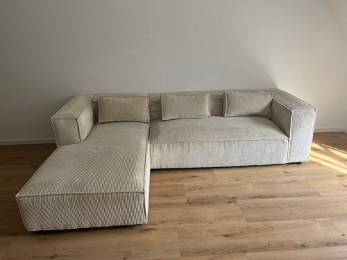 Cord sofa beige mit - mit, l-form