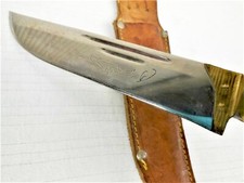 Altes Griechische Jagdmesser/Hirtenmesser-Büffelhorn+Klingengravur um 1965 (108)