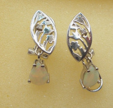 Opal - Ohrhänger, Ohrringe, Ohrstecker,  Sterlingsilber 925
