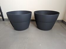 2x EDA Blumentopf Geländer Cancun rund dunkelgrau