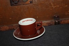 Hausbrandt Kaffee Espressotasse mit Unterteller ACF braun gerade Form Italien