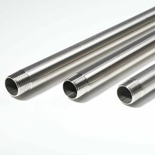 Edelstahl Rohr ½ Zoll V2A Gewinderohr Wasserrohr Rohrnippel Innengewinde