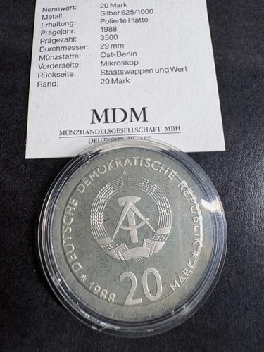 Ddr gedenkmünze mark 1988 - 20,