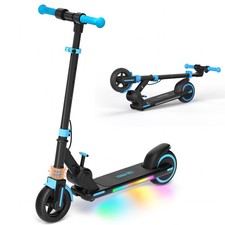 Kinderroller Für Kinder 6-14 Jahren Elektroroller 150W Blau E Scooter mit LED