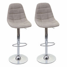 B-Ware 2er-Set Barhocker MCW-A67, Barstuhl Tresenhocker, creme-grau, Textil
