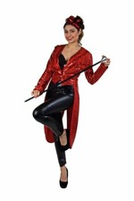 Damen Frack Glamour Glitzer Frack Show rot