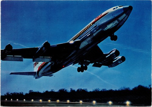 Flugzeug postkarte boeing 707 - flugzeug,