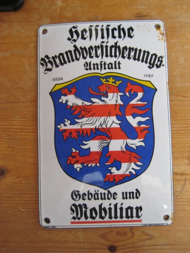Emailleschild hessenlöwe - emailleschild,