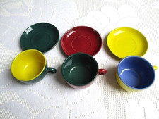 3 Espressotassen, Mokkatassen, Kaffeetassen, bunt, sehr gut erhalten, Keramik